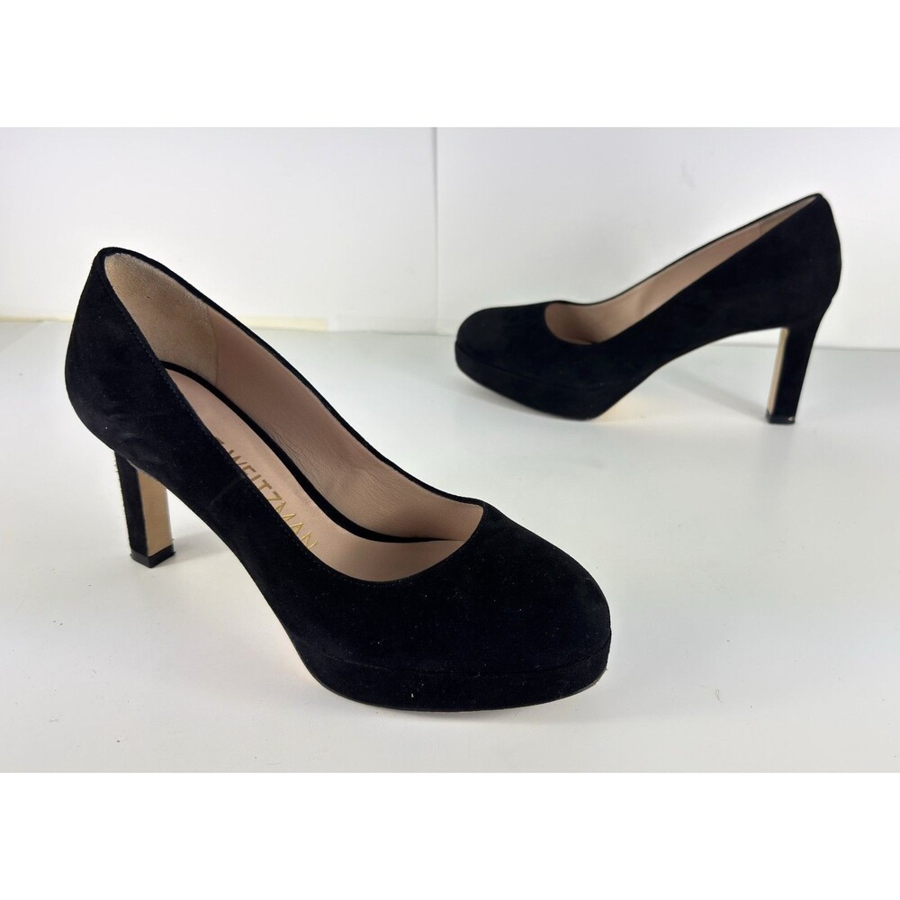 Stuart Weitzman Larsa Suede Platform Women's Black Pump US 7 - Picture 1 of 9